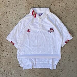 Vintage 90s Tampa Bay Buccaneers NFL Polo Logo Athletic Shirt Size M Bucs